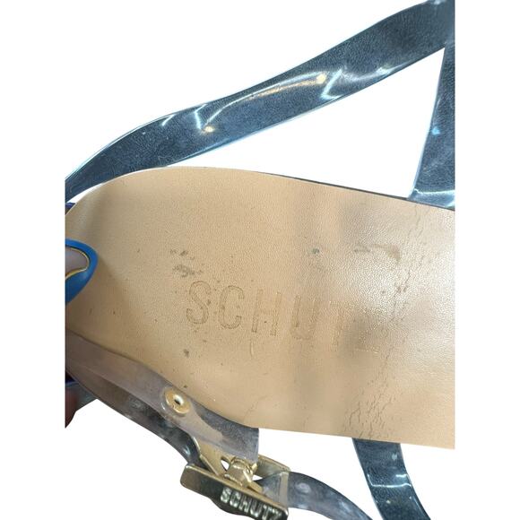 Schutz Yarin Studded Pearl Jelly Clear Beachy Flat Buckle Strap Sandals Size 8.5 - Picture 8 of 11